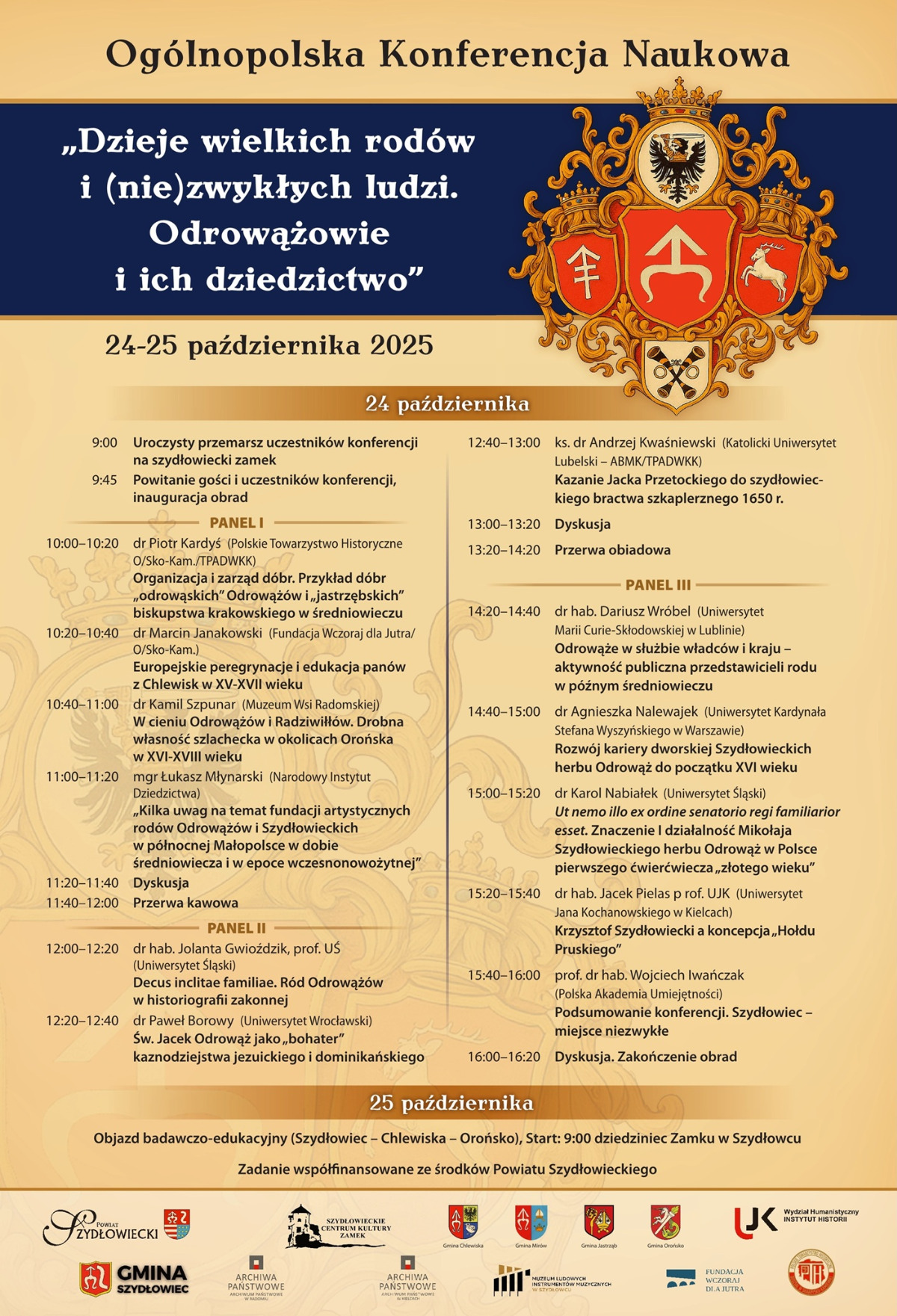 Konferencja - Dzieje wielkich rodów - plakat